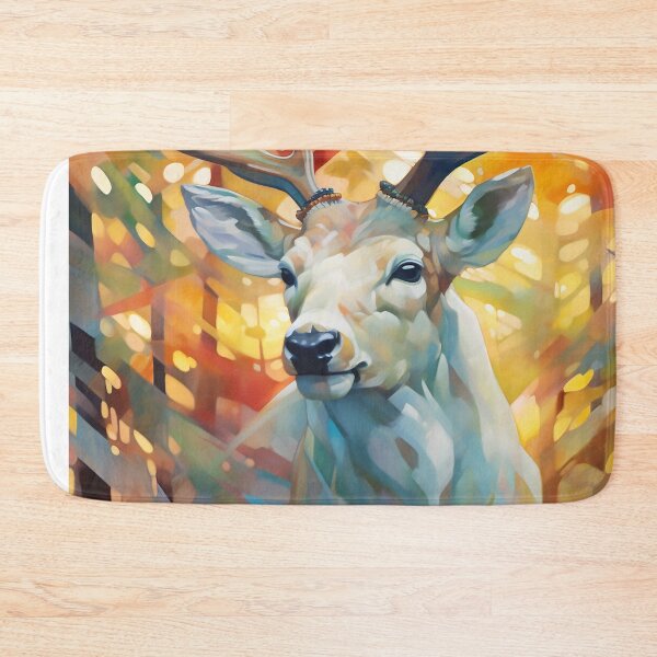 Item preview, Portrait of a white deer's face designed and sold by WallWhimsyWorks.
