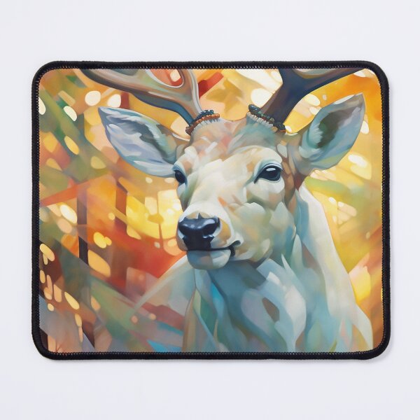 Item preview, Portrait of a white deer's face designed and sold by WallWhimsyWorks.