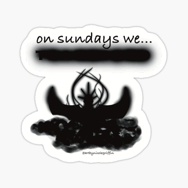 On Sundays We Transcend - Black Sticker