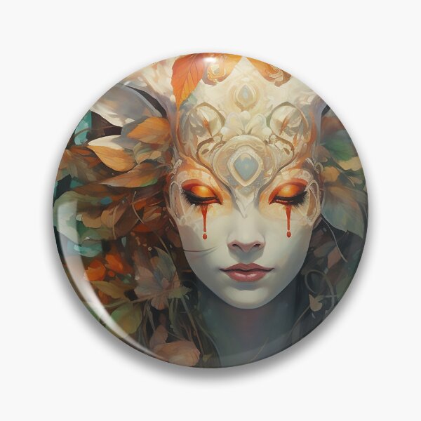 Item preview, Portrait of a woman deer's face designed and sold by WallWhimsyWorks.