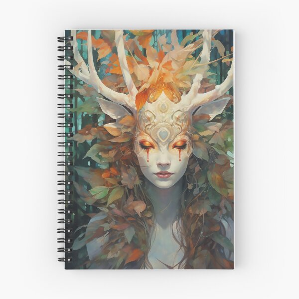 Item preview, Portrait of a woman deer's face designed and sold by WallWhimsyWorks.