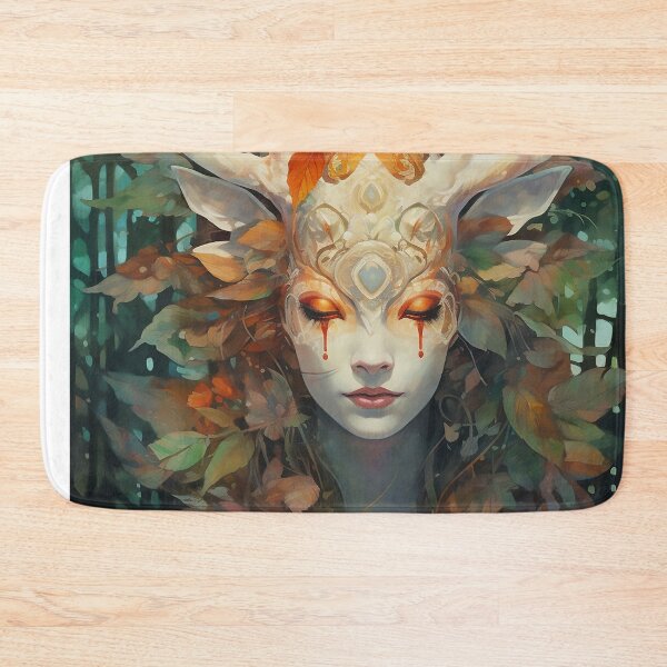 Item preview, Portrait of a woman deer's face designed and sold by WallWhimsyWorks.