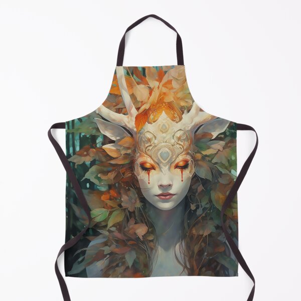 Item preview, Portrait of a woman deer's face designed and sold by WallWhimsyWorks.