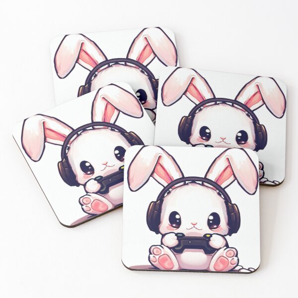 Item preview, cute bunny gaming designed and sold by TheSongViking.