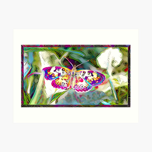 Redreaming Deep Dreamed Butterflies Art Print
