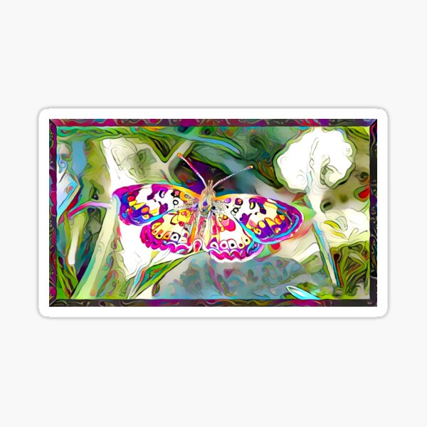 Redreaming Deep Dreamed Butterflies Sticker