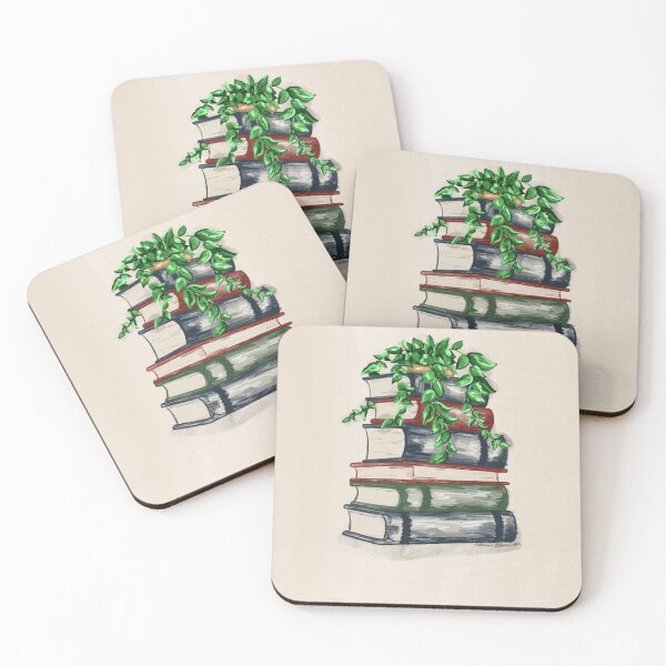 Item preview, Vintage book stack with plants designed and sold by ArtistryByColls.