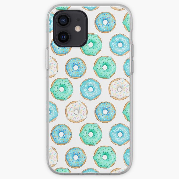 Blue Iced Donuts Pattern iPhone Soft Case