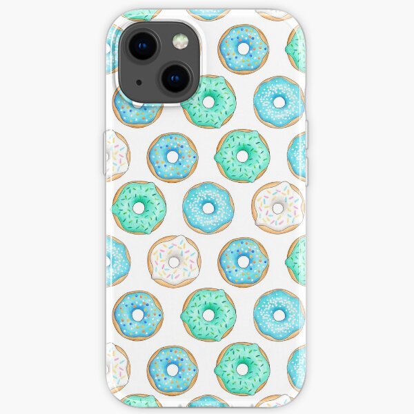 Blue Iced Donuts Pattern iPhone Soft Case