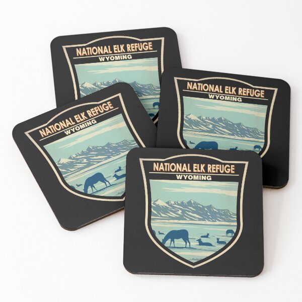 Item preview, National Elk Refuge Wyoming Travel Art Badge designed and sold by KrisSidDesigns.