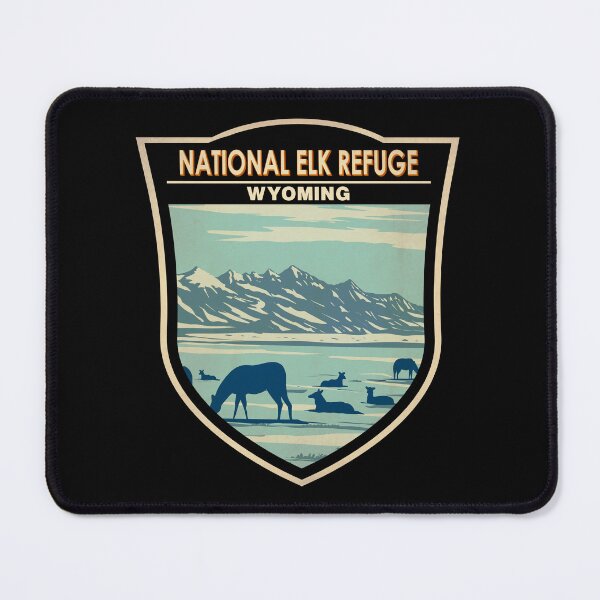 Item preview, National Elk Refuge Wyoming Travel Art Badge designed and sold by KrisSidDesigns.