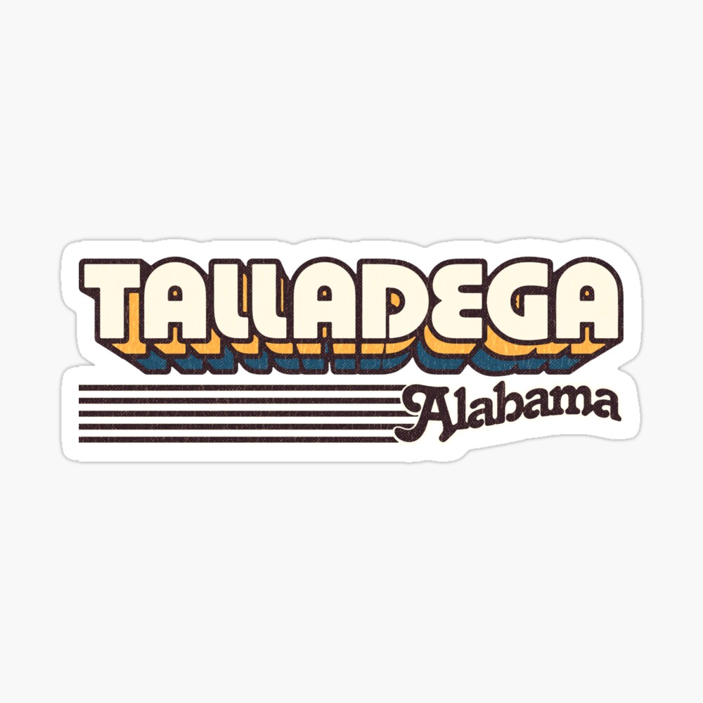 Talladega, Alabama | Retro Stripes Sticker