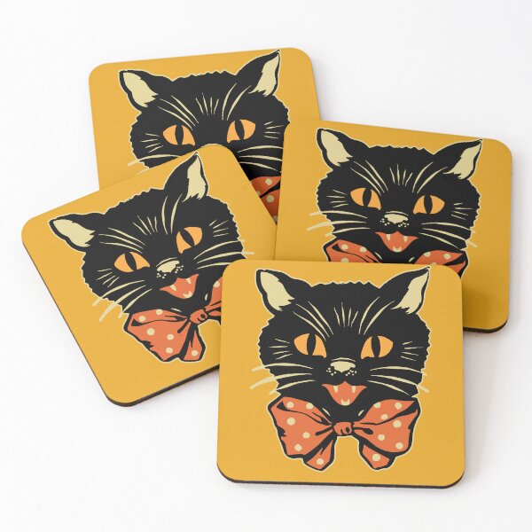 Item preview, Vintage Halloween Black with Bowtie Spooky Retro Folk Art Pocket designed and sold by PUFFYP.