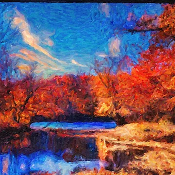 Artwork thumbnail, Fall Fire Stream by Glenburn Graphics