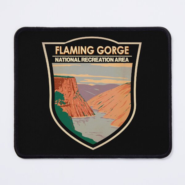 Item preview, Flaming Gorge National Recreation Area Travel Art Badge designed and sold by KrisSidDesigns.