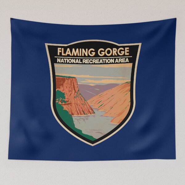 Item preview, Flaming Gorge National Recreation Area Travel Art Badge designed and sold by KrisSidDesigns.