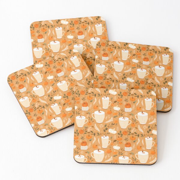 Item preview, Lattes and Leaves | Pumpkin Spice Latte Fall Floral Pattern designed and sold by Molly Carlson.