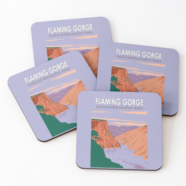 Item preview, Flaming Gorge National Recreation Area Travel Art Vintage designed and sold by KrisSidDesigns.
