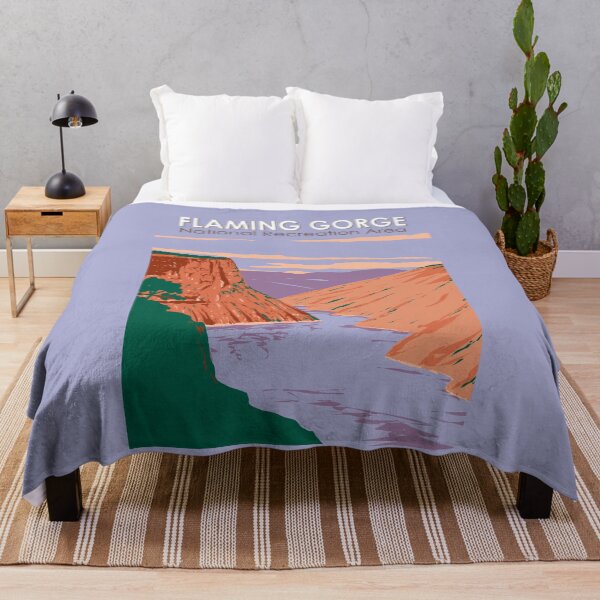Item preview, Flaming Gorge National Recreation Area Travel Art Vintage designed and sold by KrisSidDesigns.