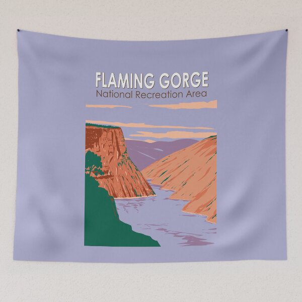Item preview, Flaming Gorge National Recreation Area Travel Art Vintage designed and sold by KrisSidDesigns.