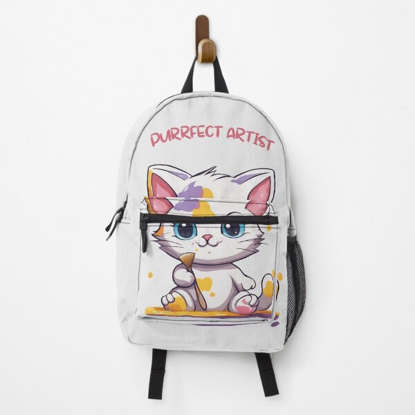 Item preview, Cute Cat with Brush and Paint Stains designed and sold by DesignDrifts.