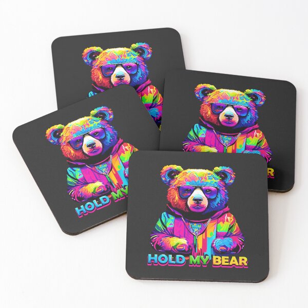 Item preview, colorful cool bear (hold my bear) designed and sold by hayrpictures.