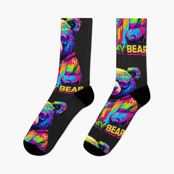 Item preview, colorful cool bear (hold my bear) designed and sold by hayrpictures.