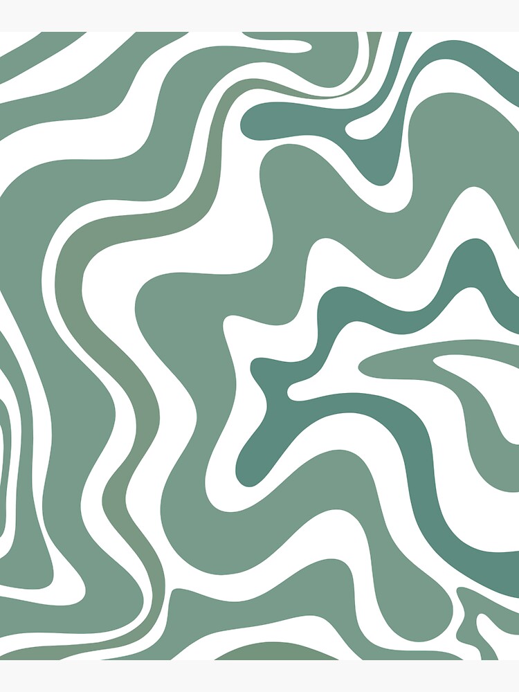 Thumbnail 5 of 5, Tote Bag, Retro Liquid Swirl Abstract Pattern in Eucalyptus Sage Green and Cream Beige designed and sold by kierkegaard.