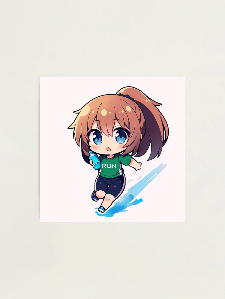 anime running away chibi