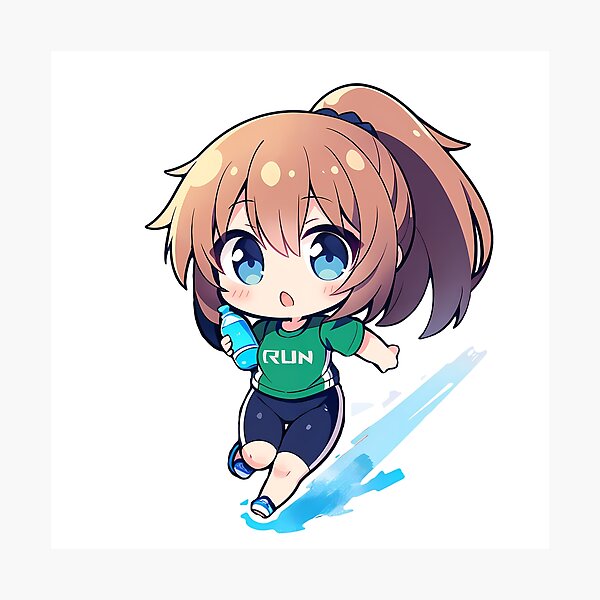 anime running away chibi