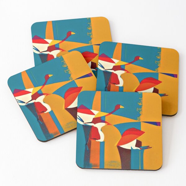 Item preview, Storks reflected in lake at sunset designed and sold by George Hutton Hunter.