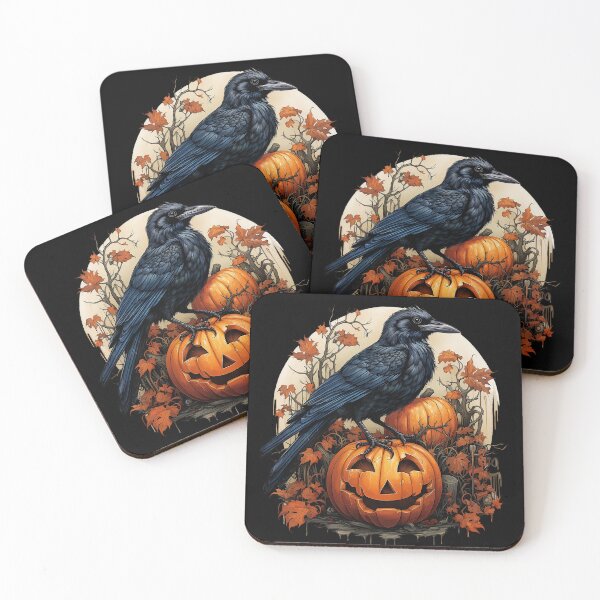 Item preview, Halloween Crow & Carved Pumpkins designed and sold by Sturdust.