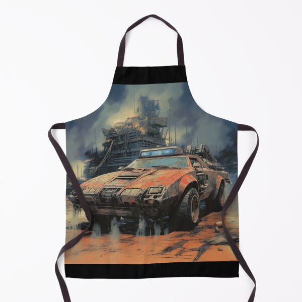 Item preview, Landscape of Post Apocalyptic Rusty Armored Futuristic Sports Car in Wasteland with Ruins of City designed and sold by Je-we.