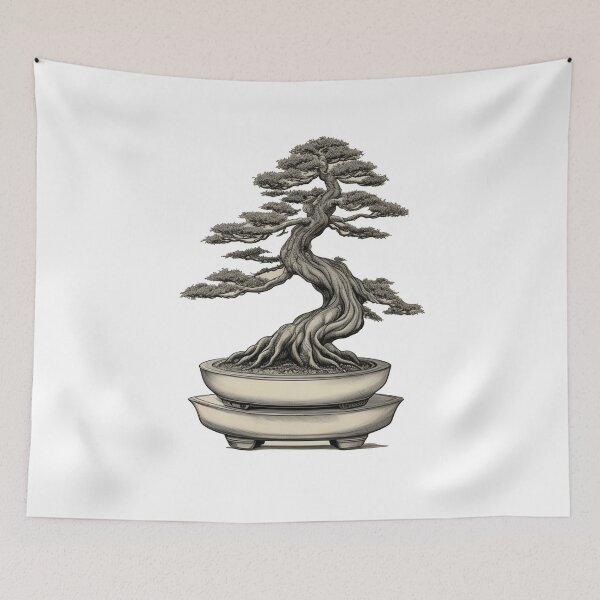 Item preview, Bonsai Tree Japanese Vintage Art designed and sold by Yellowriversss.