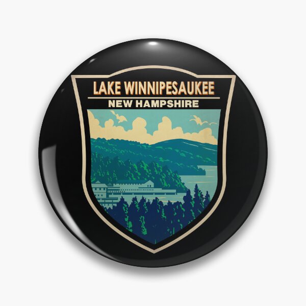 Item preview, Lake Winnipesaukee New Hampshire Travel Art Badge designed and sold by KrisSidDesigns.