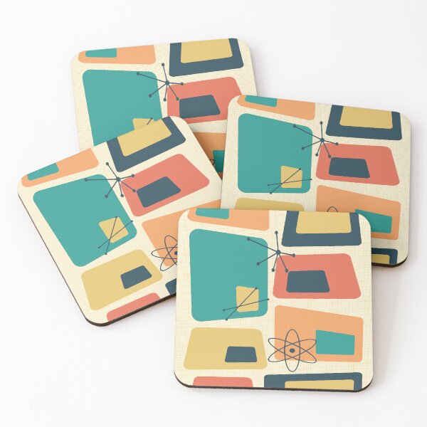 Item preview, Mid Century Modern Abstract 18 Yellow, Teal, Orange designed and sold by trdstudio.