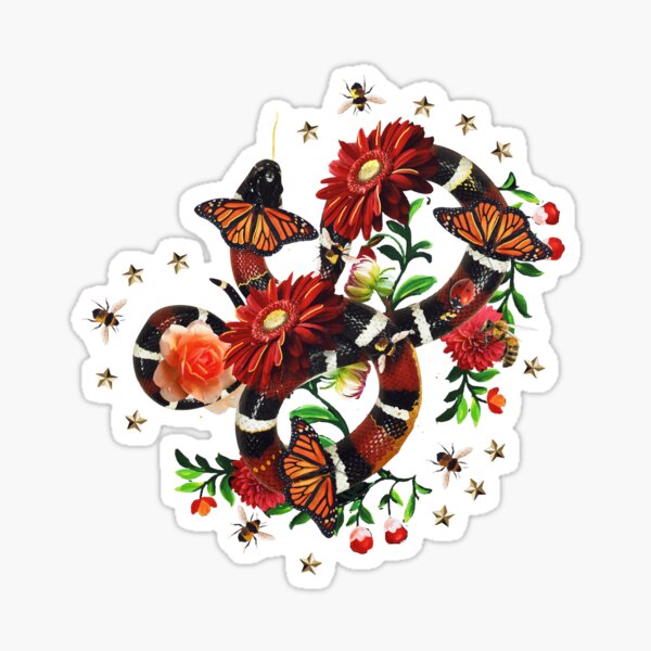Snake Flowers Sticker