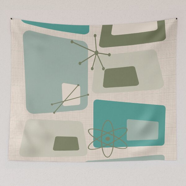 Item preview, Mid Century Modern Abstract 18 Green, Gray designed and sold by trdstudio.