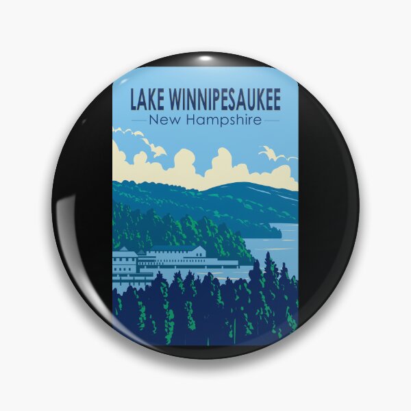 Item preview, Lake Winnipesaukee New Hampshire Travel Art Vintage designed and sold by KrisSidDesigns.