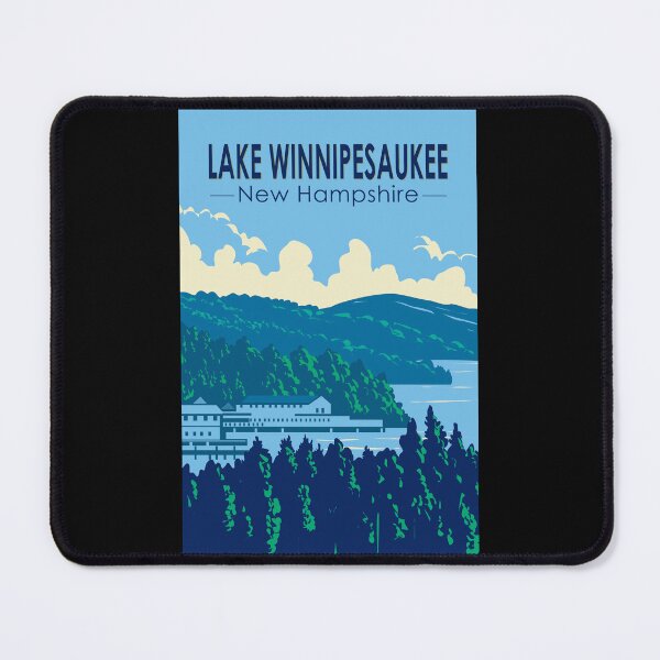Item preview, Lake Winnipesaukee New Hampshire Travel Art Vintage designed and sold by KrisSidDesigns.