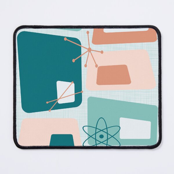 Item preview, Mid Century Modern Abstract 18 Teal, Peach designed and sold by trdstudio.