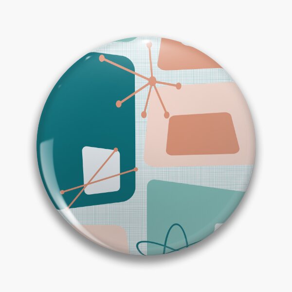 Item preview, Mid Century Modern Abstract 18 Teal, Peach designed and sold by trdstudio.