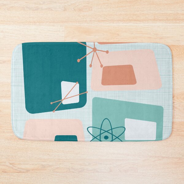 Item preview, Mid Century Modern Abstract 18 Teal, Peach designed and sold by trdstudio.
