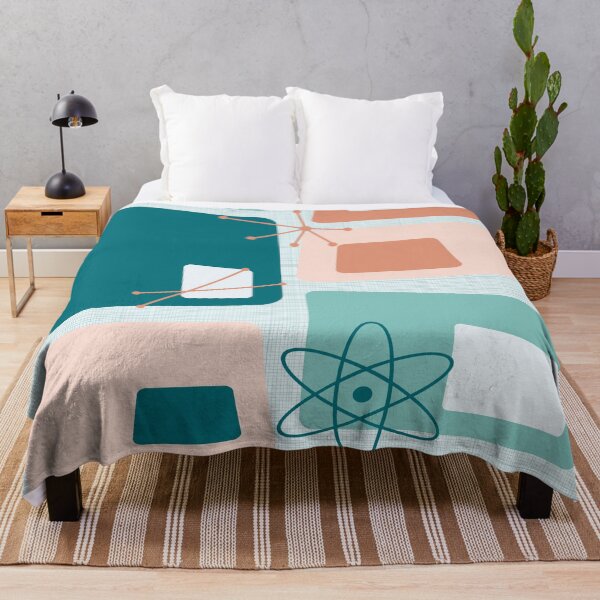 Item preview, Mid Century Modern Abstract 18 Teal, Peach designed and sold by trdstudio.