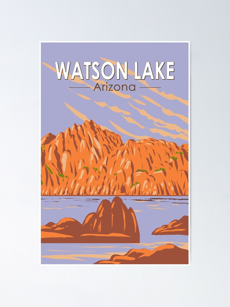 "Watson Lake Arizona Travel Art Vintage" Poster for Sale by