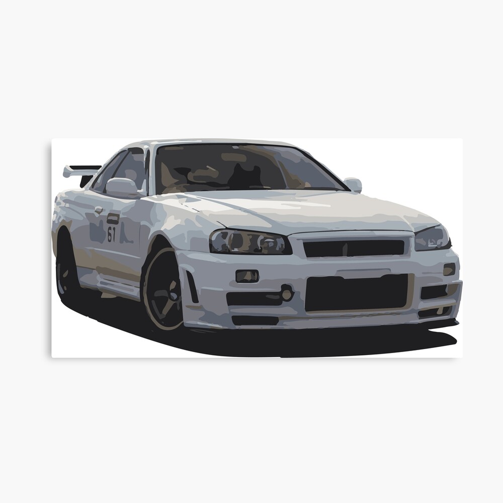 White Nissan Skyline Gtr R34 Photographic Print By Chunknozza Redbubble