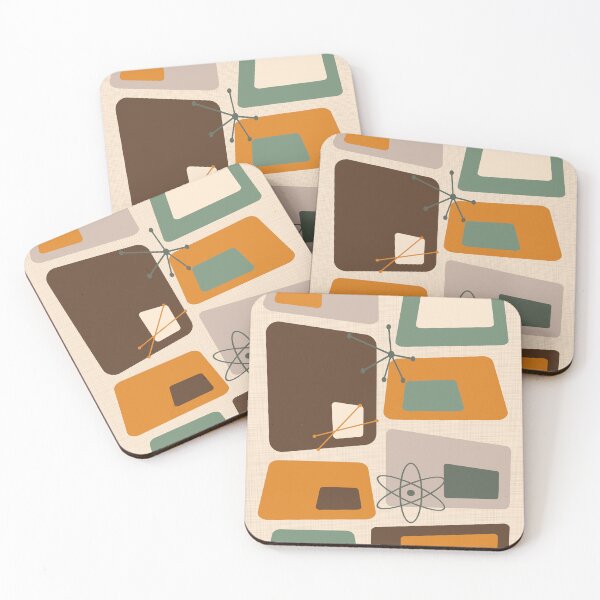Item preview, Mid Century Modern Abstract 18 Chocolate, Green, Orange designed and sold by trdstudio.