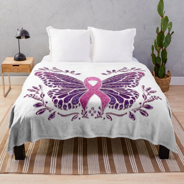 Item preview, Breast Cancer Awareness Butterfly With Floral Border designed and sold by m2inspiration.