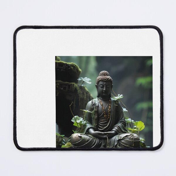 Item preview, a buddha statue sitting on top of a moss covered rock designed and sold by Dark Fantasy Store.
