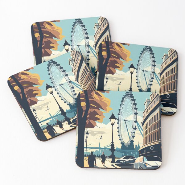 Item preview, London street view in autumn London Eye designed and sold by JadesignFang.